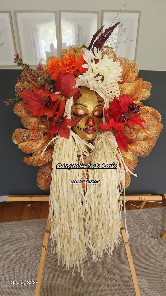 Golden scarecrow wreath