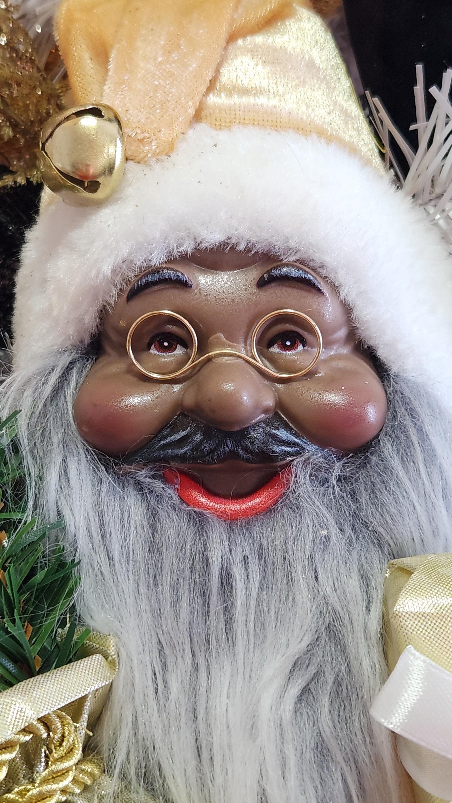 Golden Glam Santa Swag | Luxury Christmas Door Decor