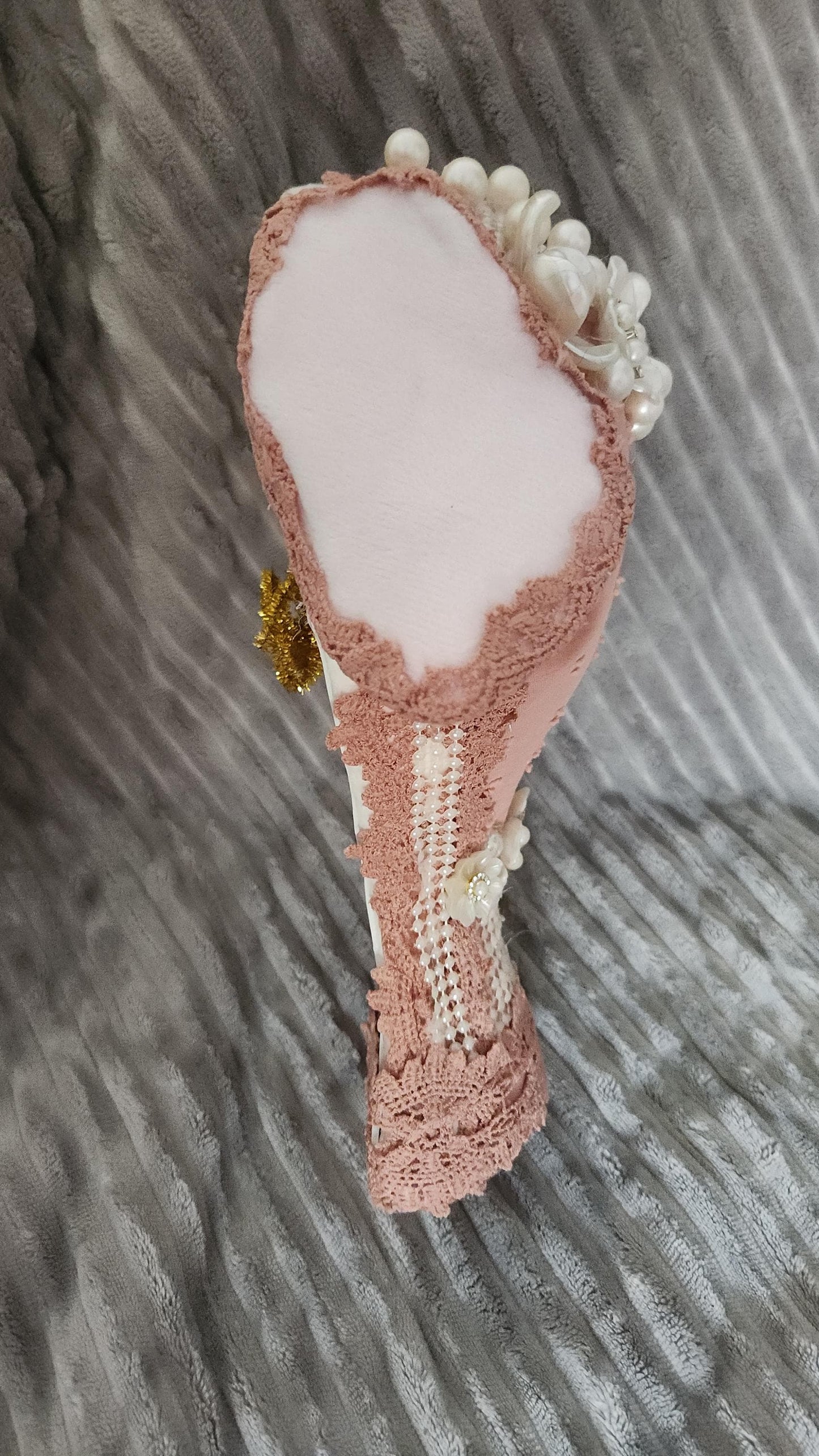 Lamb Handmade Mauve  Wreath Attachment – Pearl Floral Easter Decor