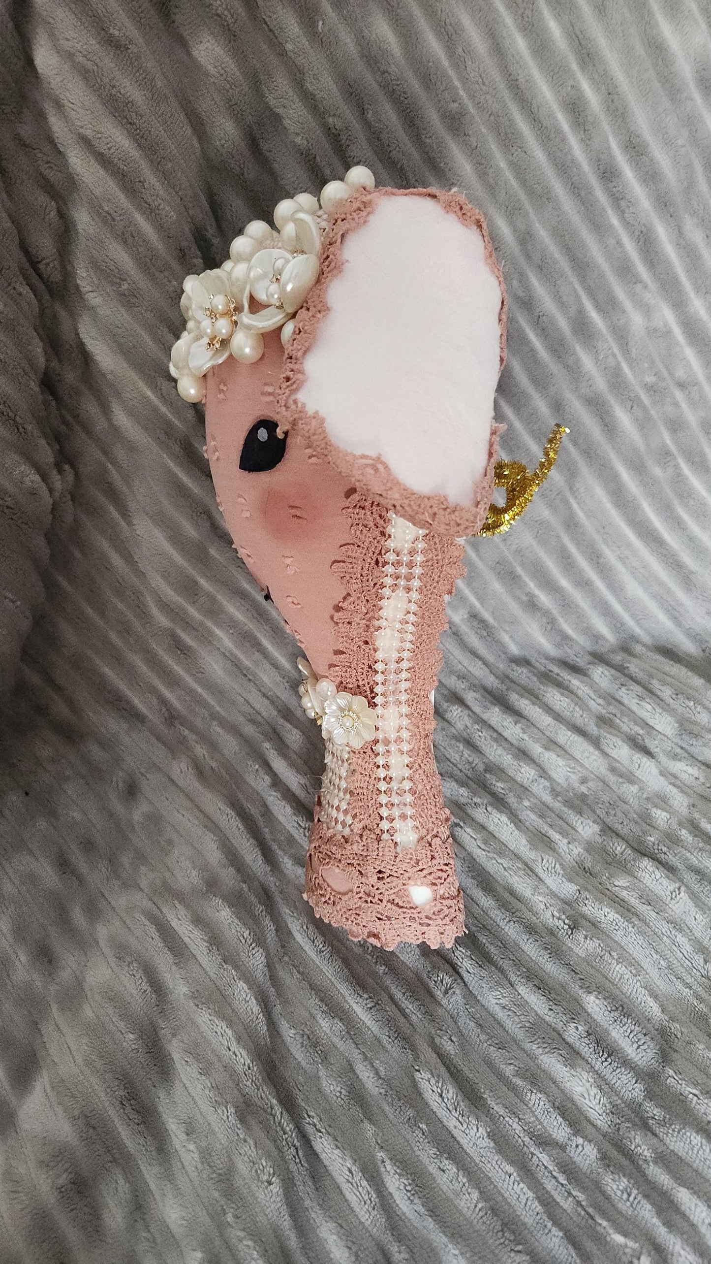Lamb Handmade Mauve  Wreath Attachment – Pearl Floral Easter Decor