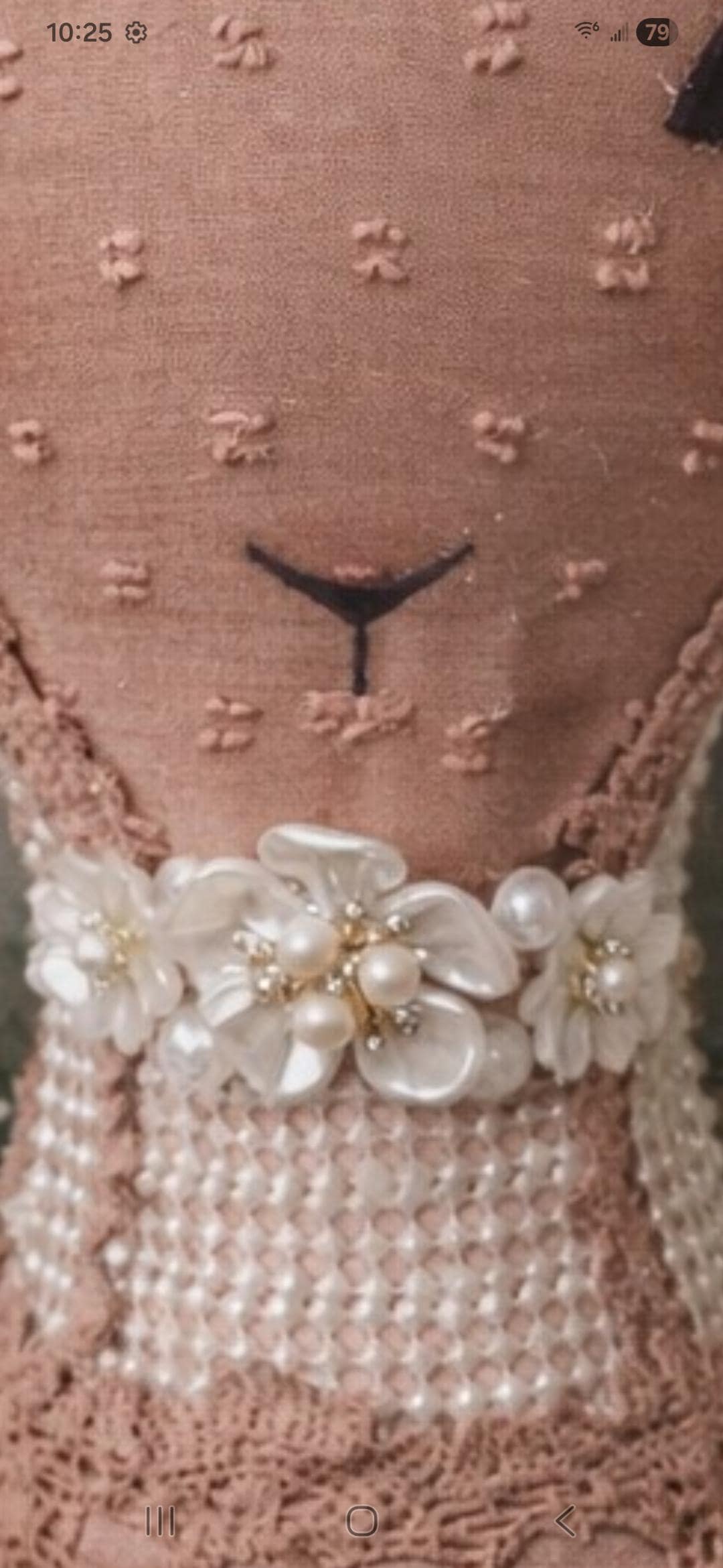 Lamb Handmade Mauve  Wreath Attachment – Pearl Floral Easter Decor
