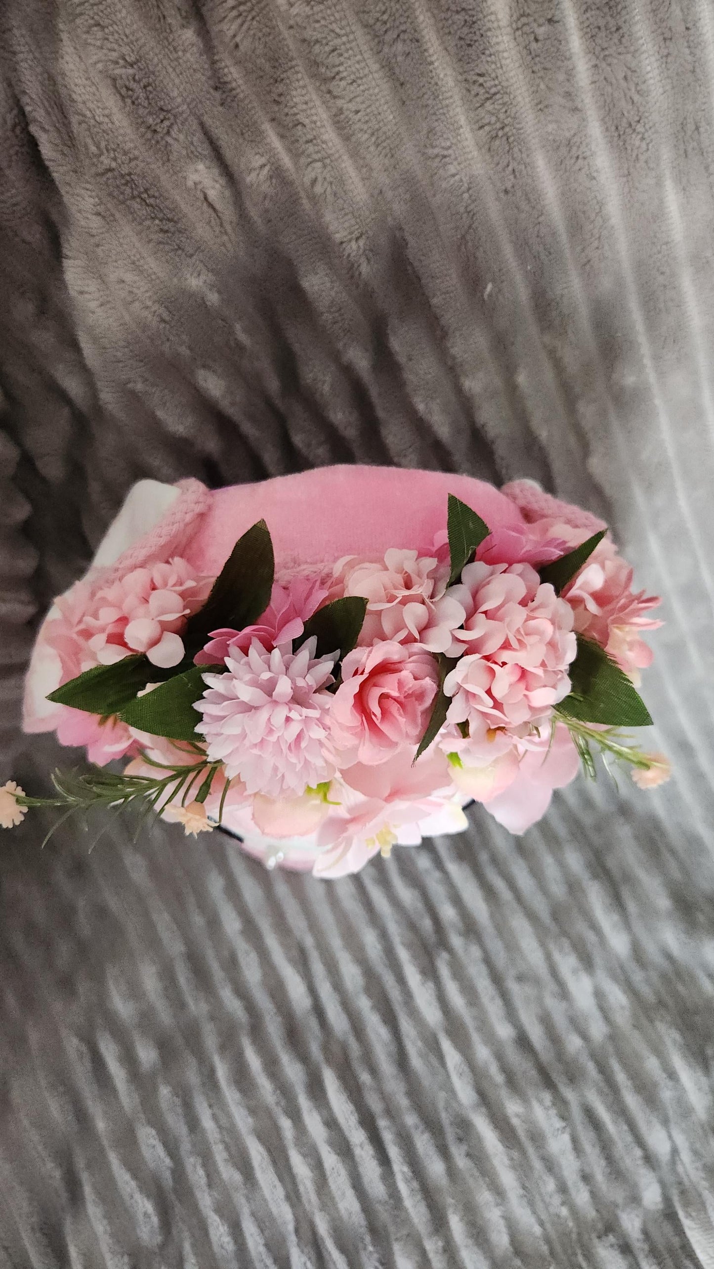 Lamb Heirloom Pink Toile Lamb – Handmade Easter Wreath Attachment | One-of-a-Kind Spring Decor